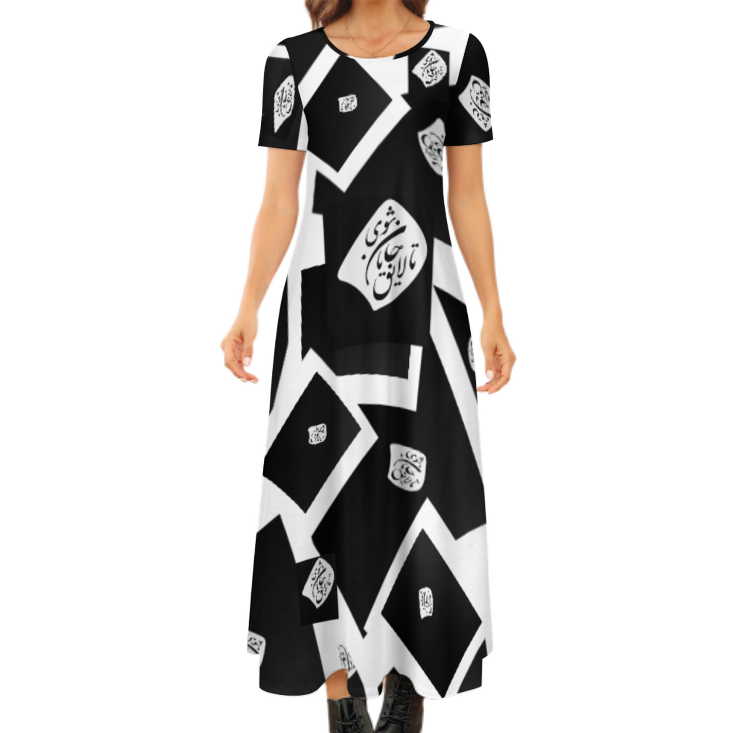 ROUND NECK SHORT SLEEVE DRESS