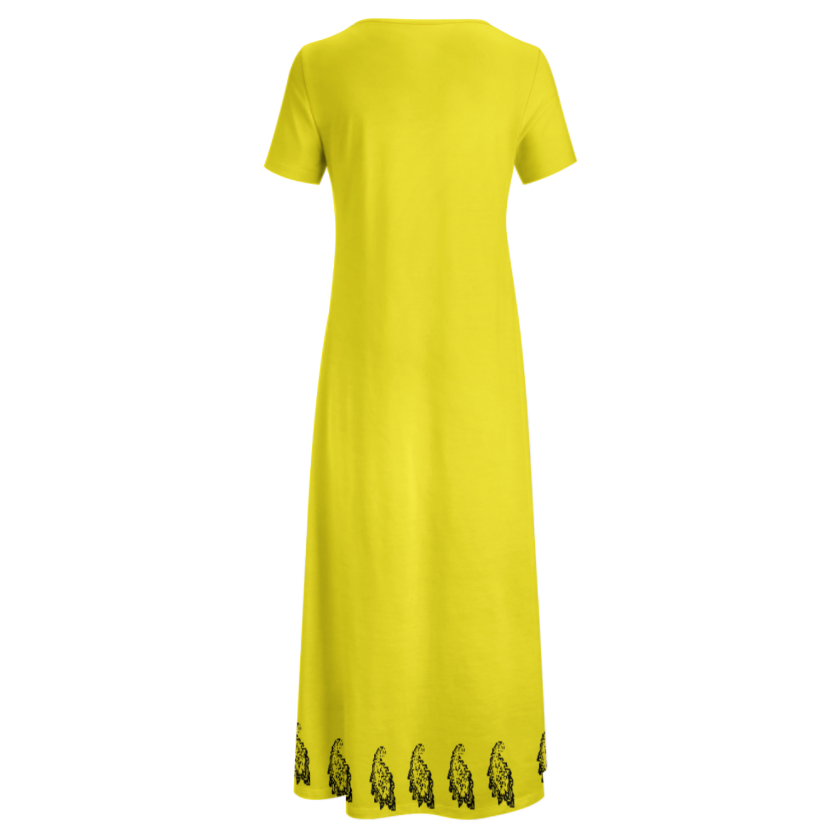 ROUND NECK SHORT SLEEVE HICH DRESS