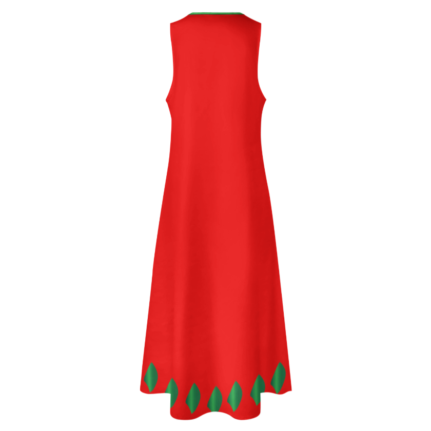 RUMI PERSIAN CALLIGRAPHY SLEEVELESS ANKLE-LENGTH DRESS من هو کشیدم هو مرا