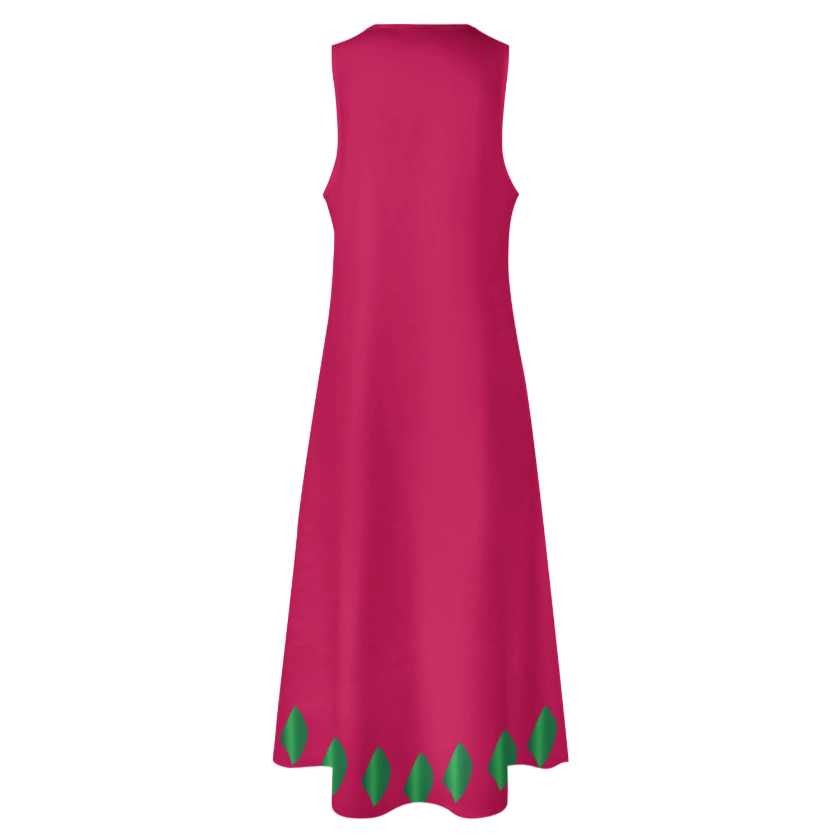 RUMI PERSIAN CALLIGRAPHY SLEEVELESS ANKLE-LENGTH DRESS من هو کشیدم هو مرا