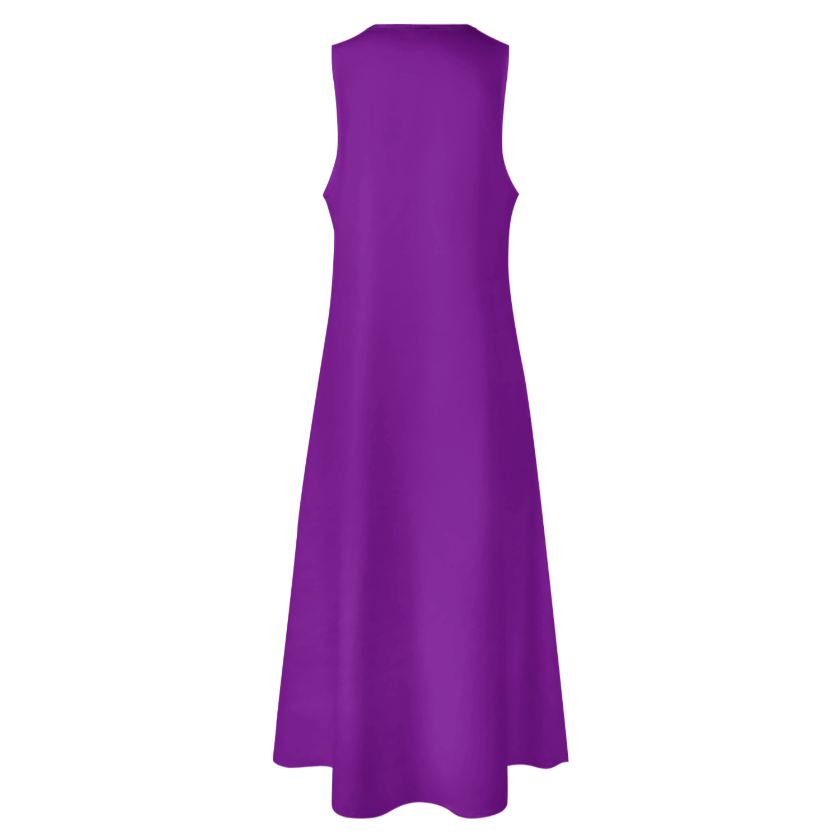 RUMI PERSIAN CALLIGRAPHY SLEEVELESS ANKLE-LENGTH DRESS من هو کشیدم هو مرا