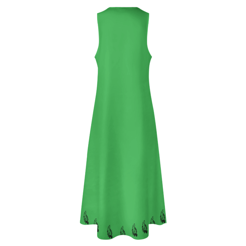 RUMI PERSIAN CALLIGRAPHY SLEEVELESS ANKLE-LENGTH DRESS من هو کشیدم هو مرا