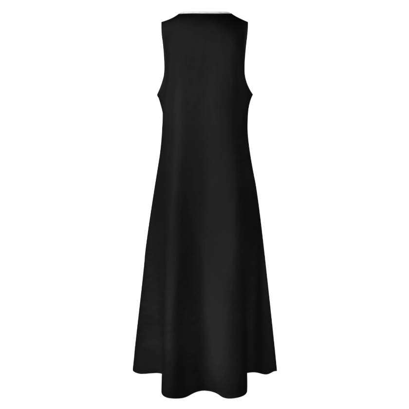 RUMI PERSIAN CALLIGRAPHY SLEEVELESS ANKLE-LENGTH DRESS من هو کشیدم هو مرا