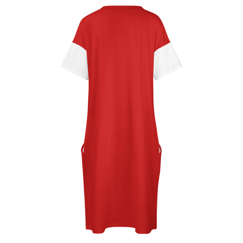 V-NECK BAGGY DRESS WITH POCKET خوشتر از ایّامِ عشق، ایّامی نیست