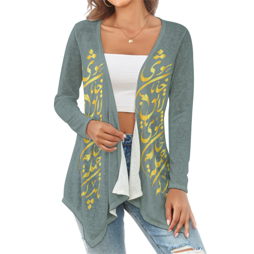 WOMEN’S DROP SHOULDER OPEN SHIRT باید که جمله جان شوی تا لایق جانان شوی