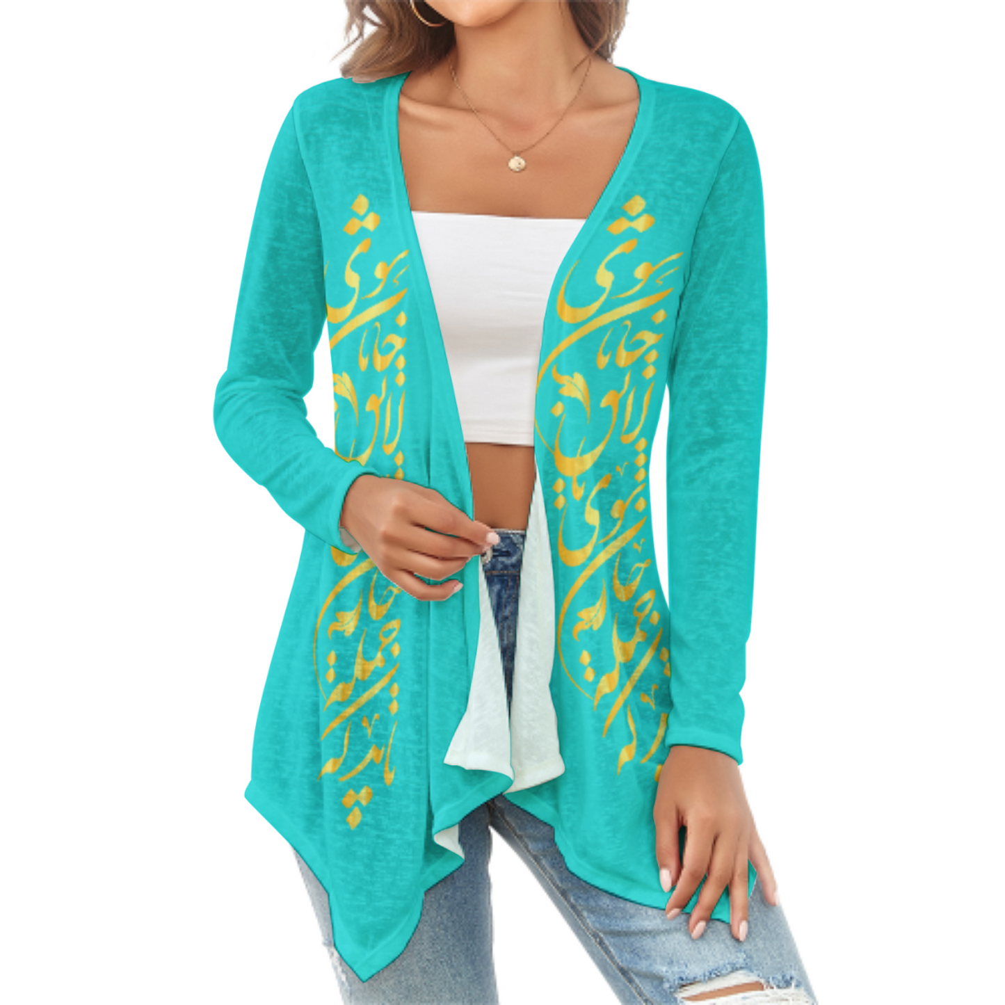 WOMEN’S DROP SHOULDER OPEN SHIRT باید که جمله جان شوی تا لایق جانان شوی