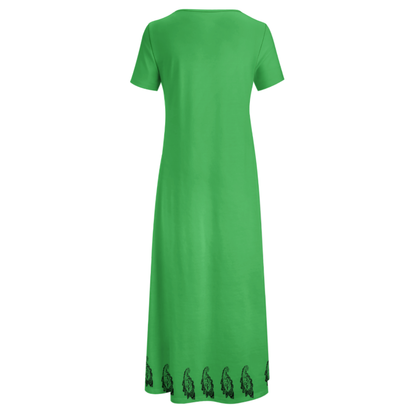 ROUND NECK SHORT SLEEVE HICH DRESS