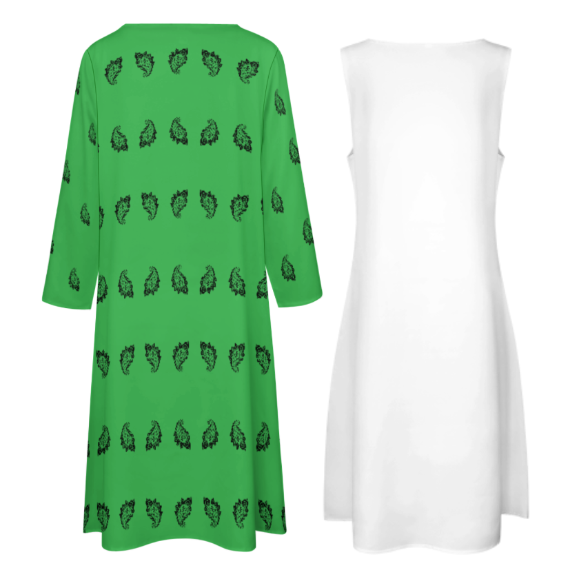 ENSEMBLE ROBE LONGUE DE POÉSIE FARSI AVEC CARDIGAN