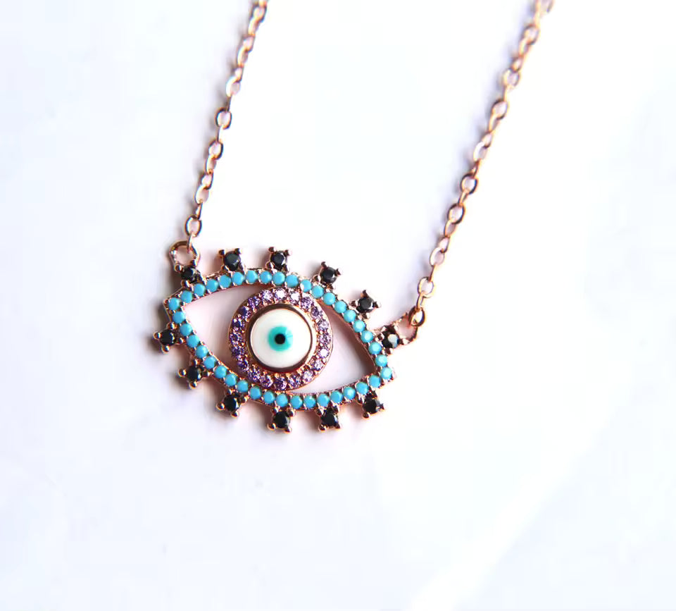 Authentic Turquoise Evil Eye Necklace