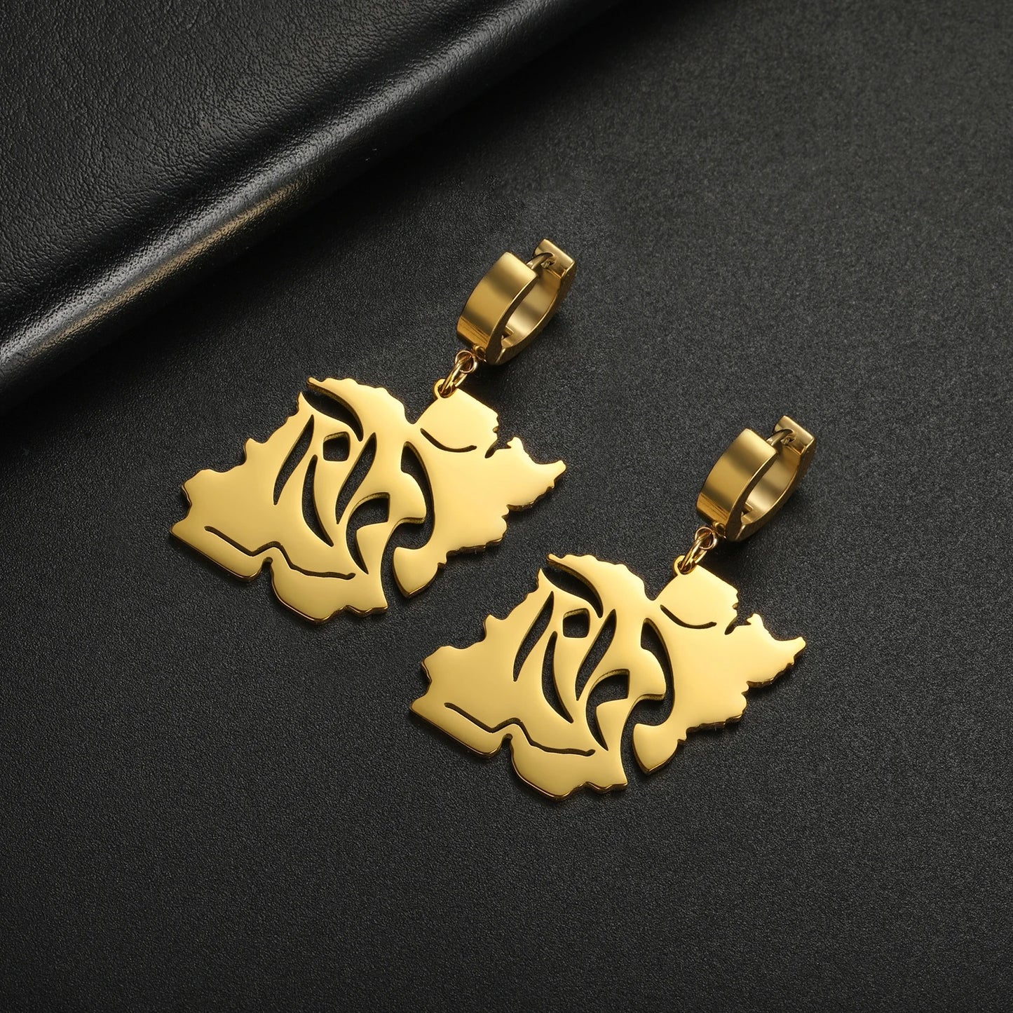 PERSIAN MAP EARRINGS – AZADI CALLIGRAPHY