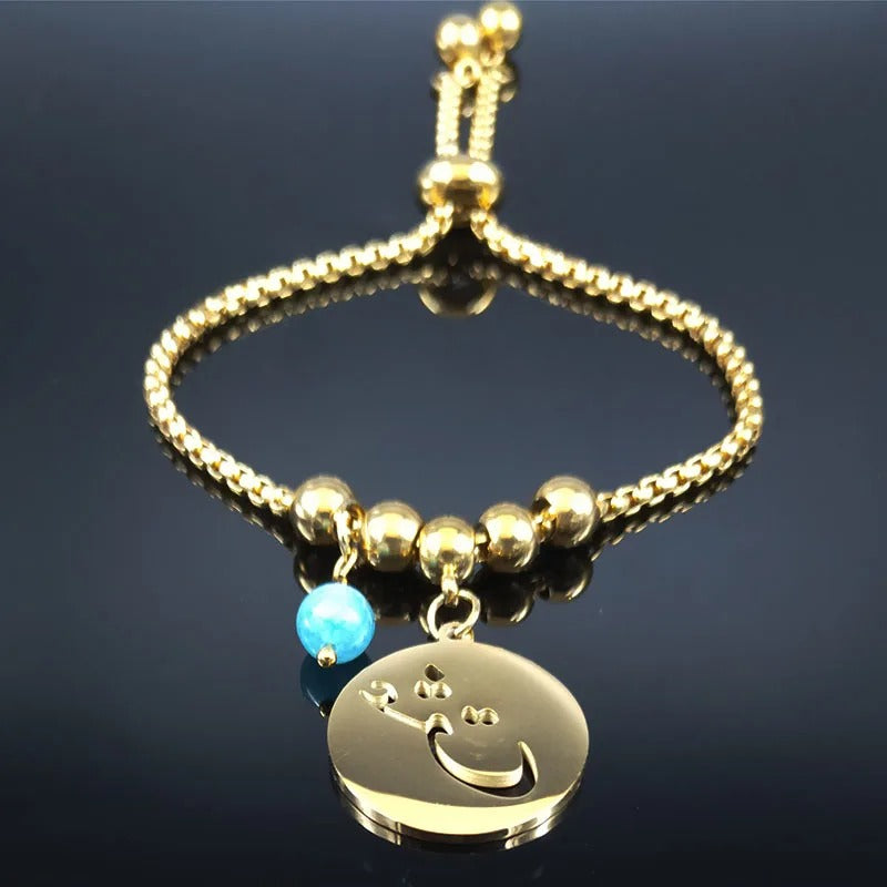 PERSIAN LOVE POEM STAINLESS STEEL BRACELET "عشق" – GOLD COLOR