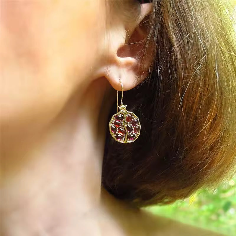 VINTAGE POMEGRANATE DROP EARRINGS