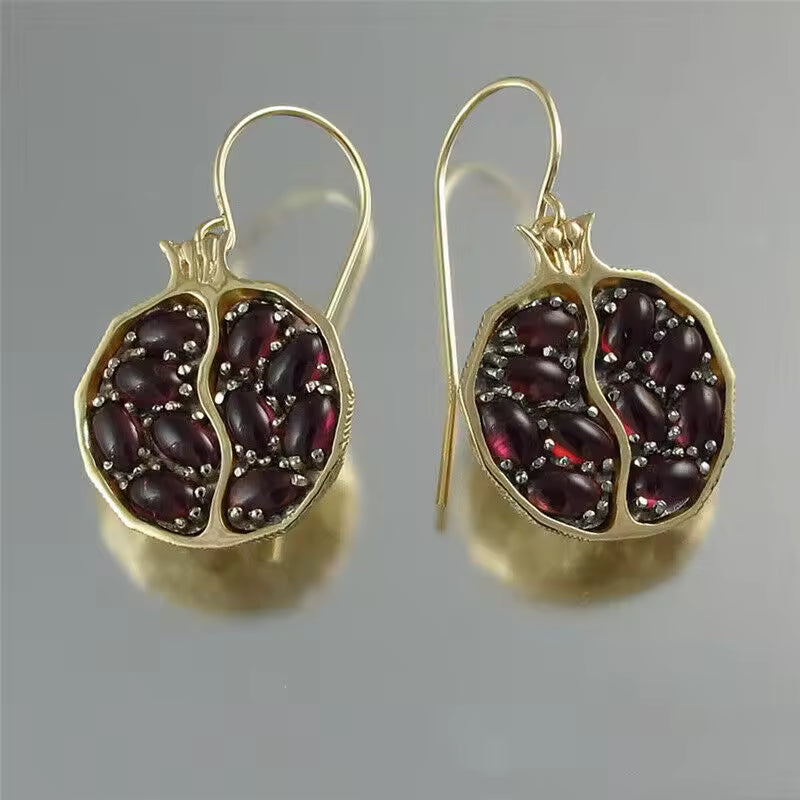 VINTAGE POMEGRANATE DROP EARRINGS