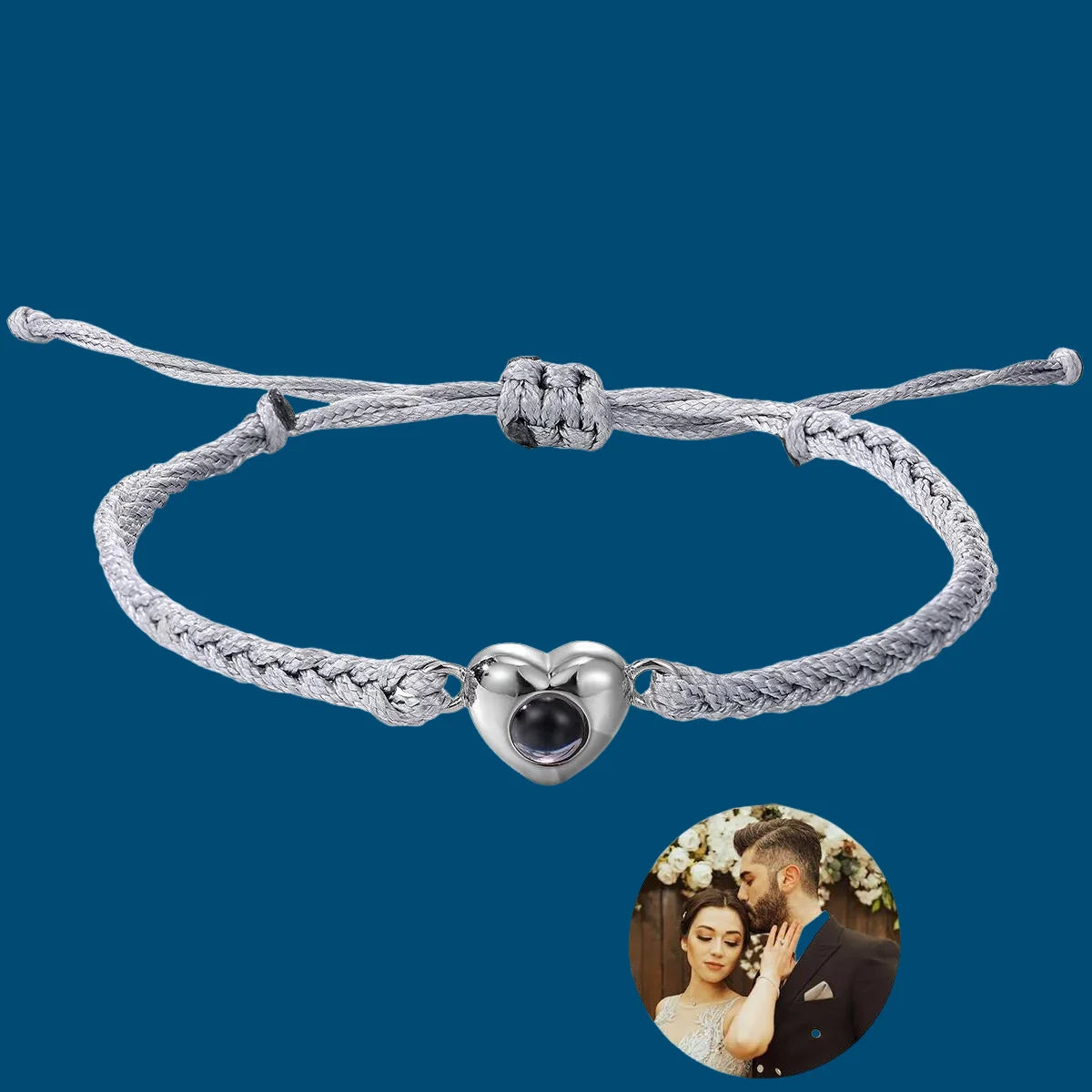 CUSTOM PHOTO PROJECTION BRACELET – PERSONALIZED HEART PHOTO BRACELET