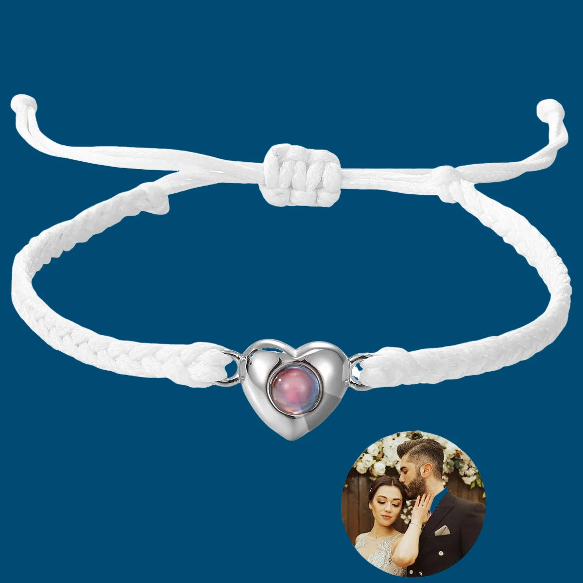 CUSTOM PHOTO PROJECTION BRACELET – PERSONALIZED HEART PHOTO BRACELET