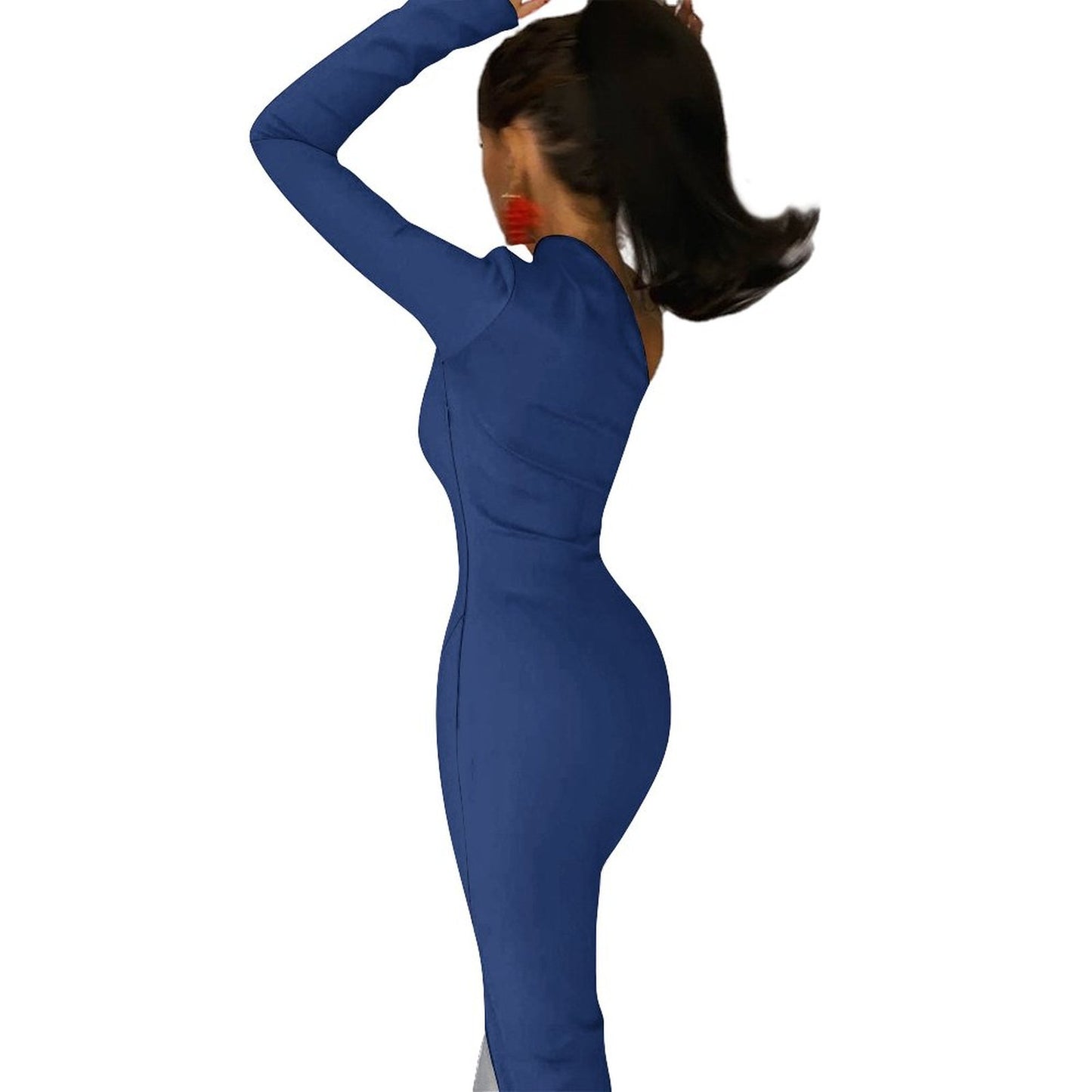 FARSI CALLIGRAPHY ONE SHOULDER SPLIT DRESS – BIQ