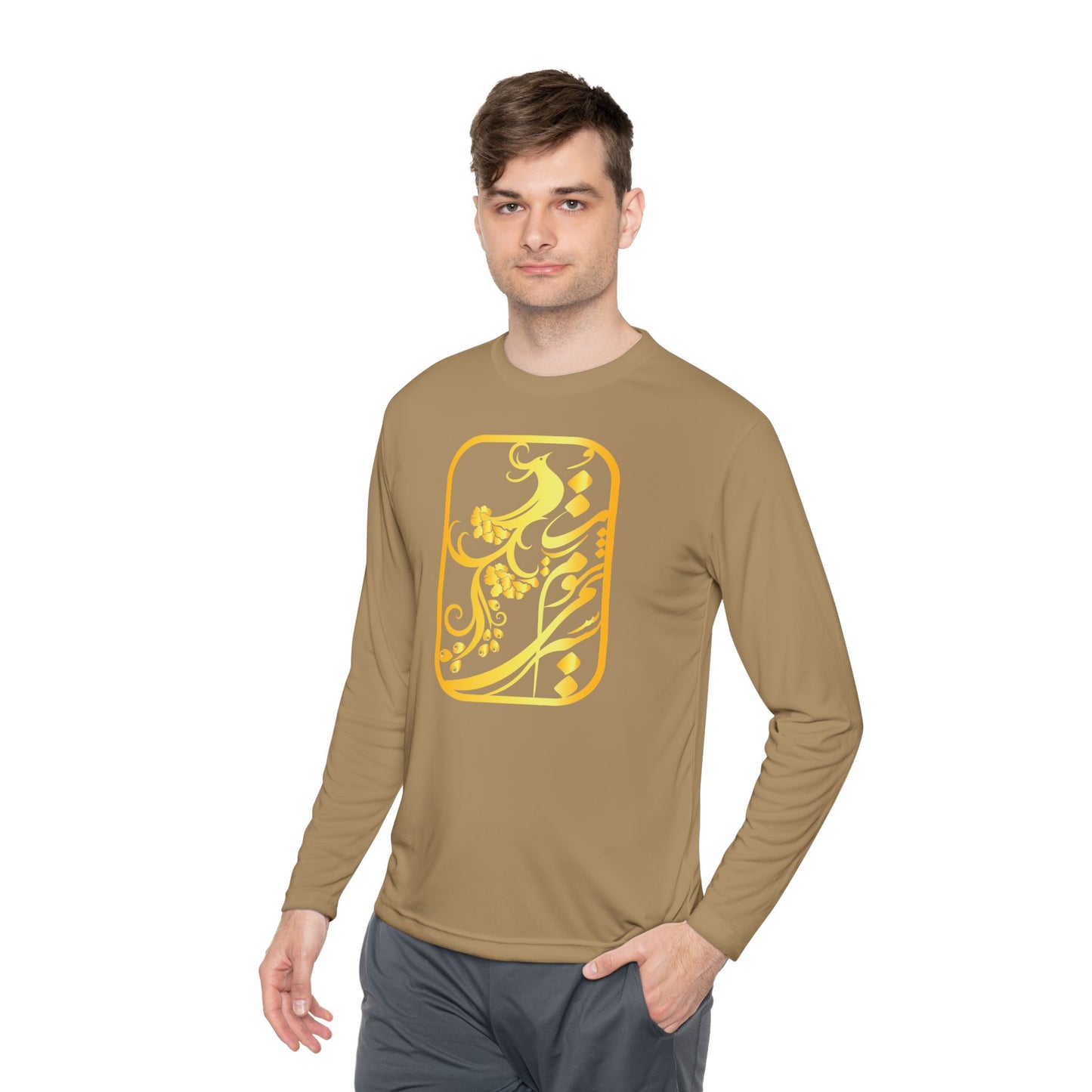 Unisex Lightweight Long Sleeve Tee with Persion Calligraphy