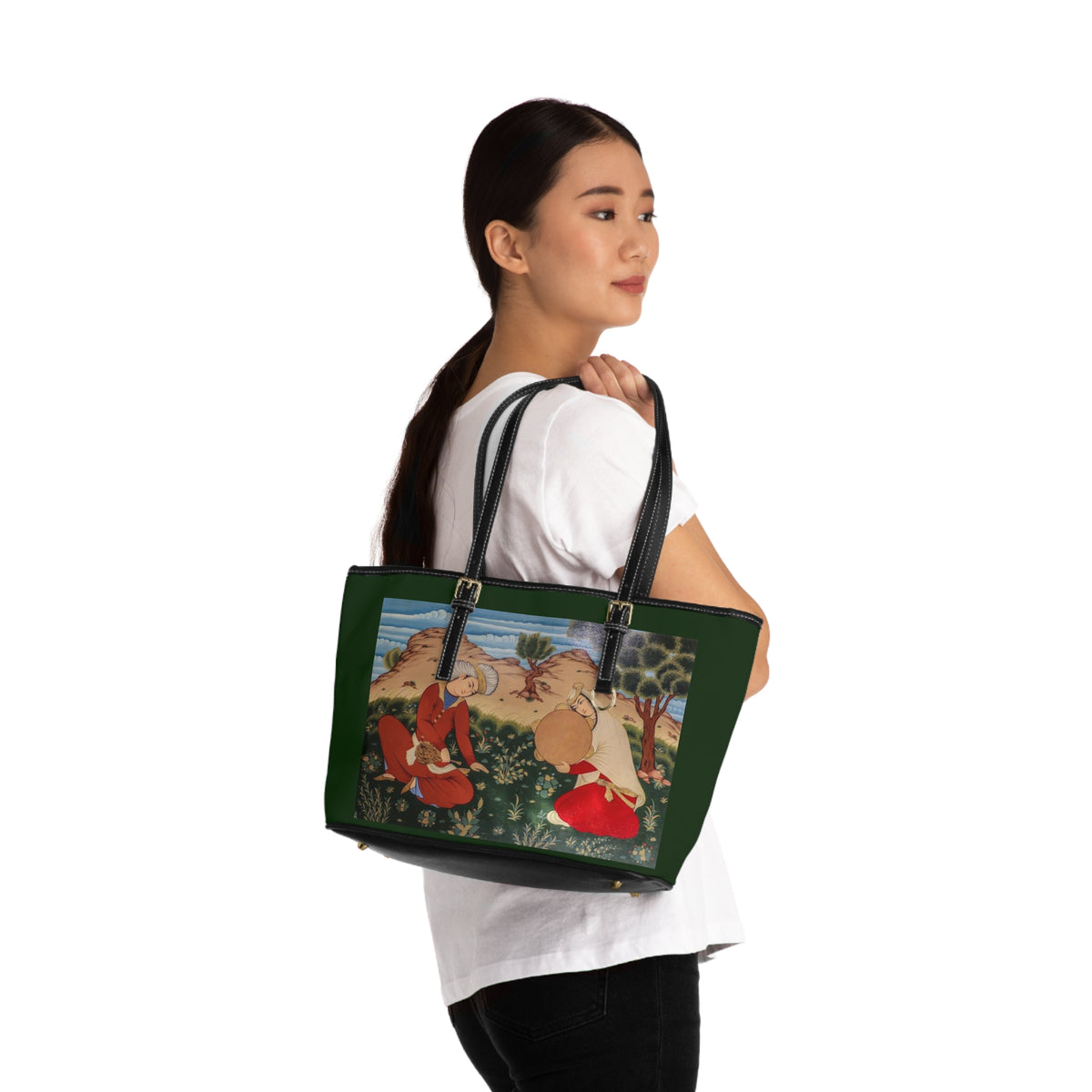 Artistic PU Leather Shoulder Bag – Iranian Miniature layli & Majnoon لیلی و مجنون