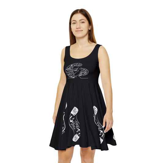 PERSIAN CALLIGRAPHY SKATER DRESS