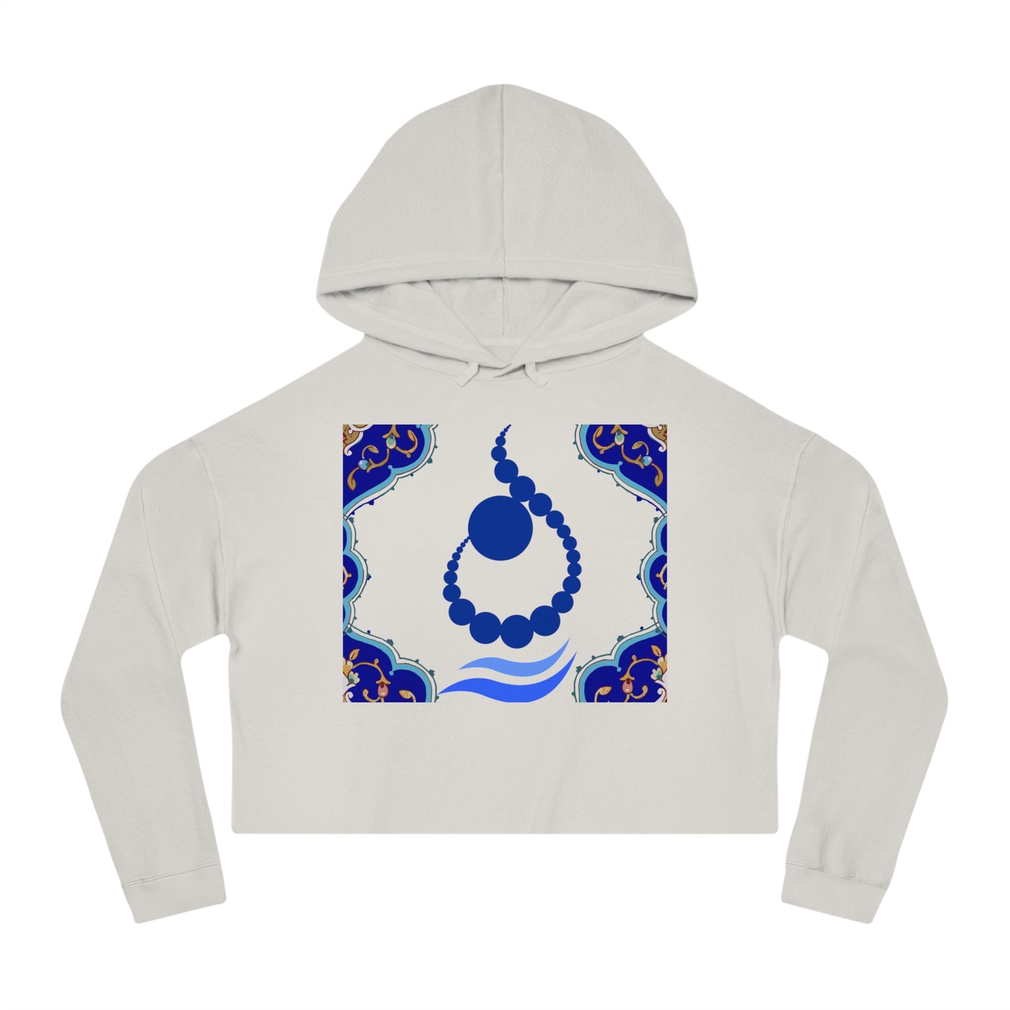 Relaxed Cropped Hoodie Alphabet “ن” Design