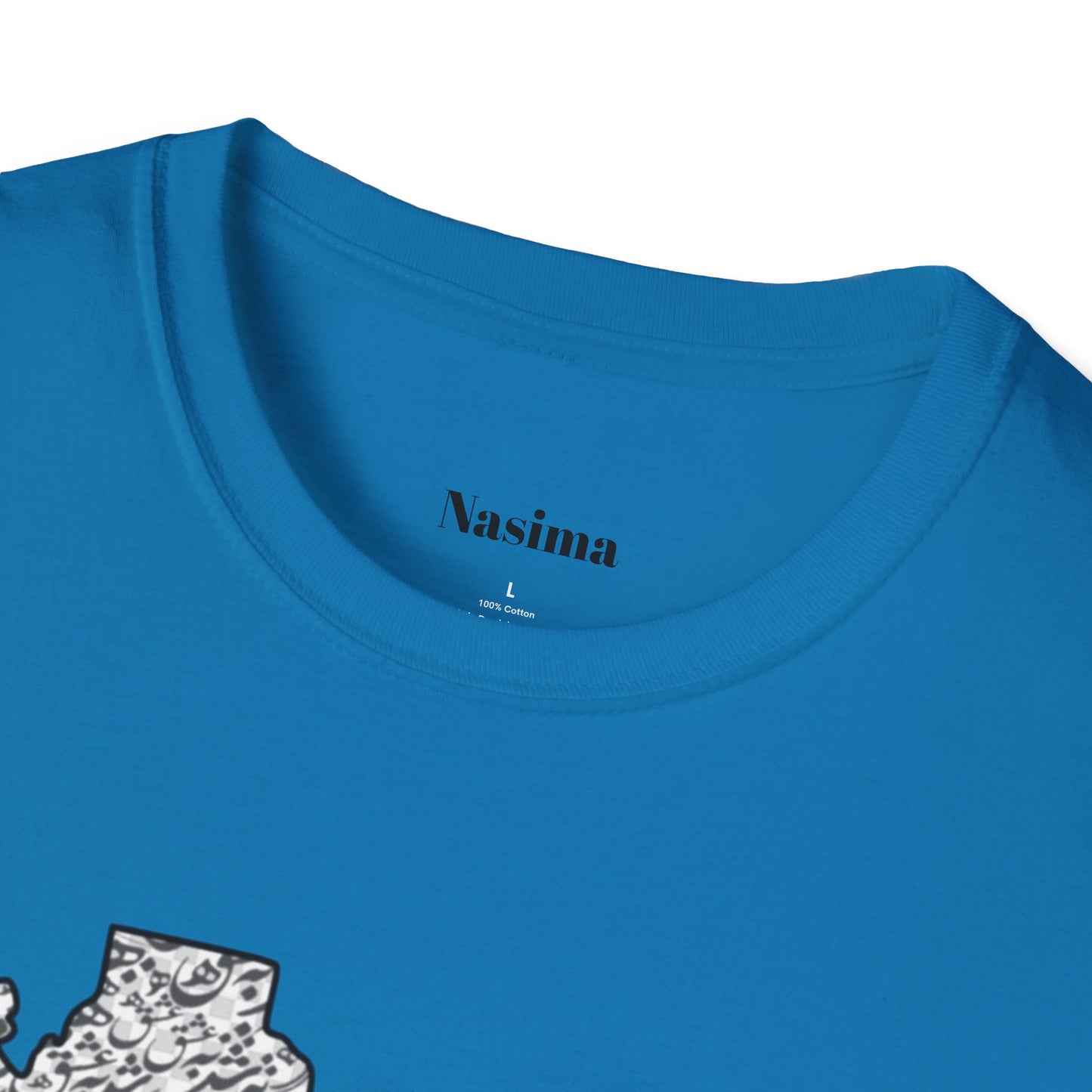 Unisex Softstyle T-Shirt with Iran Map and Persion Calligraphy