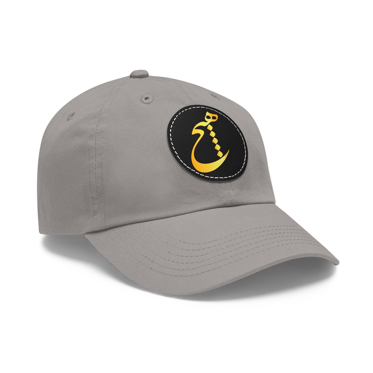DAD HAT WITH LEATHER PATCH | "هیچ" – MINIMALIST PERSIAN CALLIGRAPHY