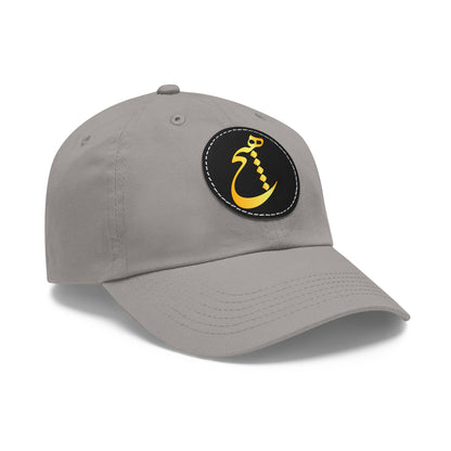 DAD HAT WITH LEATHER PATCH | "هیچ" – MINIMALIST PERSIAN CALLIGRAPHY