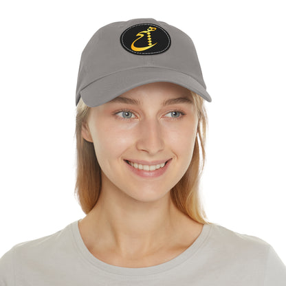 DAD HAT WITH LEATHER PATCH | "هیچ" – MINIMALIST PERSIAN CALLIGRAPHY