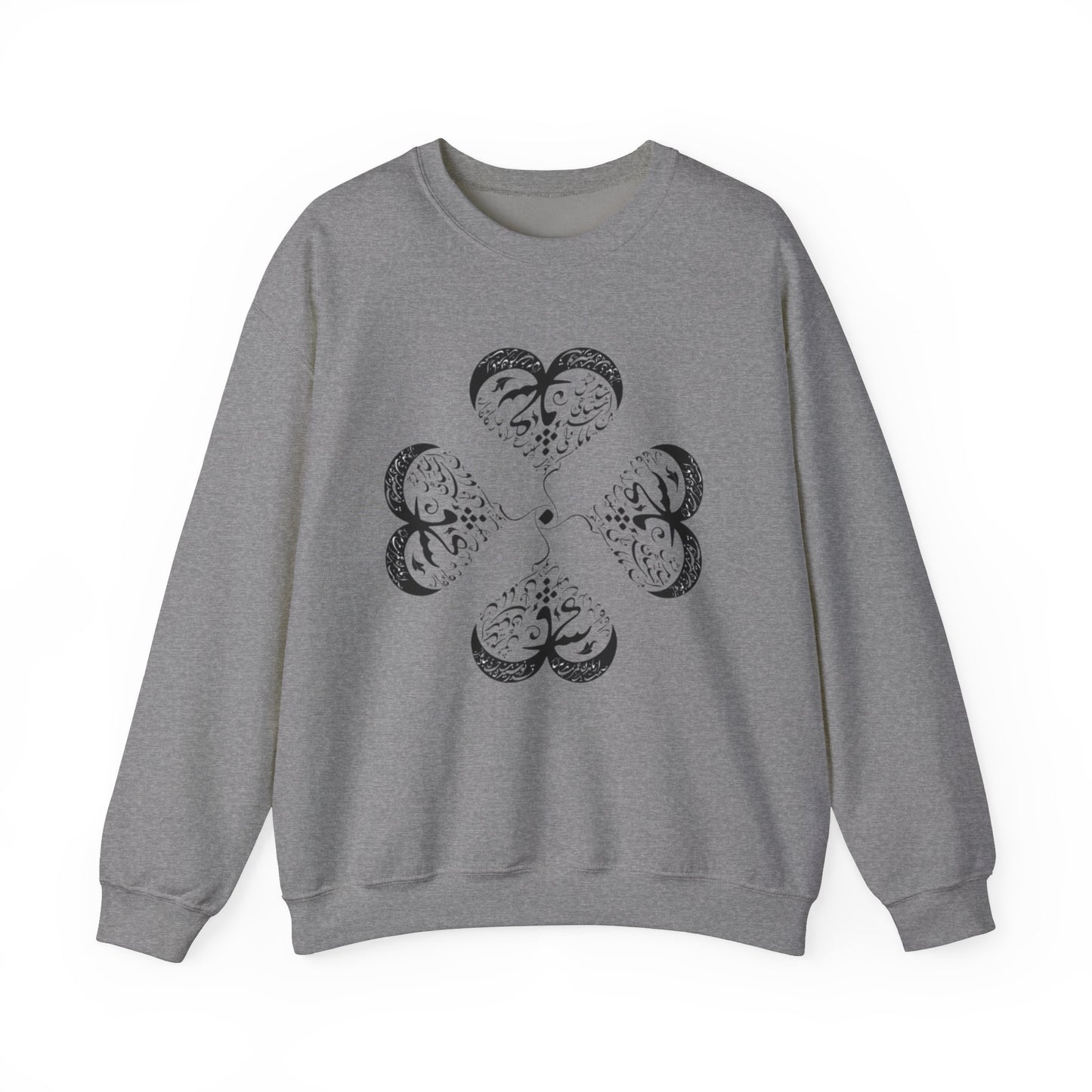 UNISEX FARSI CALLIGRAPHY HEART SWEATSHIRT: 'MAL MANI' BY MOEIN