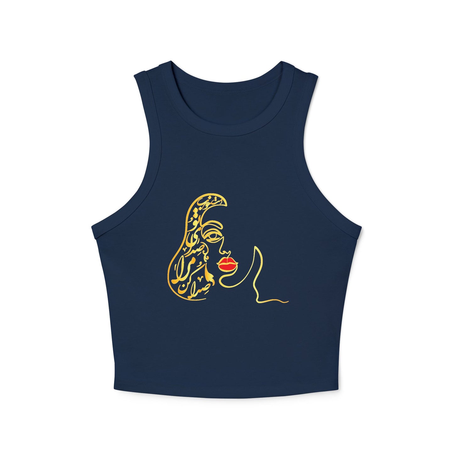 Women's Micro Rib Racer Tank Top, Persian Calligraphy  & Art