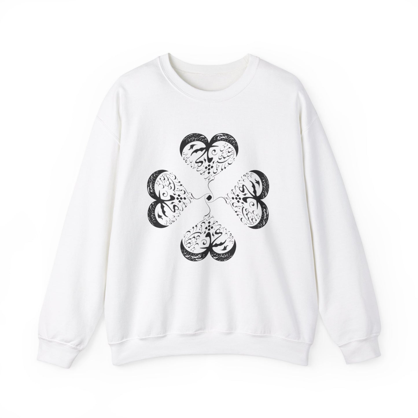 UNISEX FARSI CALLIGRAPHY HEART SWEATSHIRT: 'MAL MANI' BY MOEIN