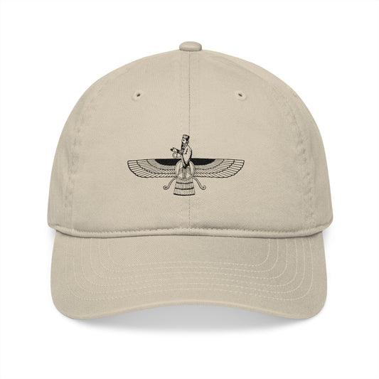 ORGANIC EMBROIDERED CAP –  FARVAHAR & AHURA