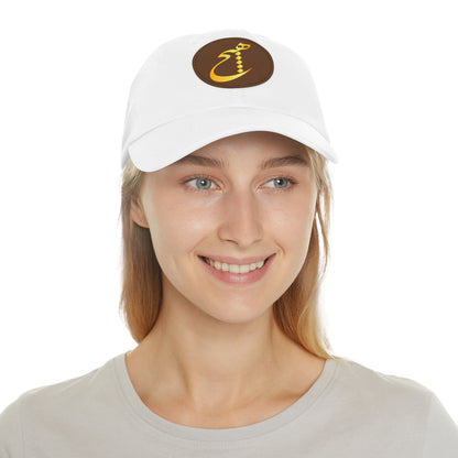 DAD HAT WITH LEATHER PATCH | "هیچ" – MINIMALIST PERSIAN CALLIGRAPHY