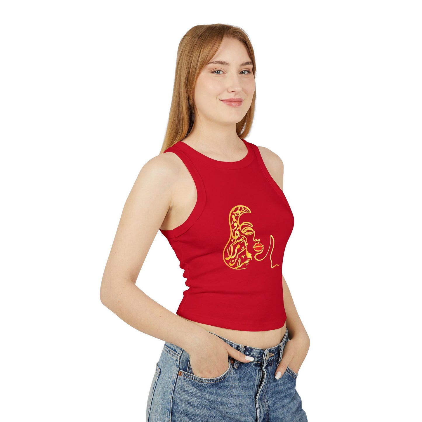 Women's Micro Rib Racer Tank Top, Persian Calligraphy  & Art