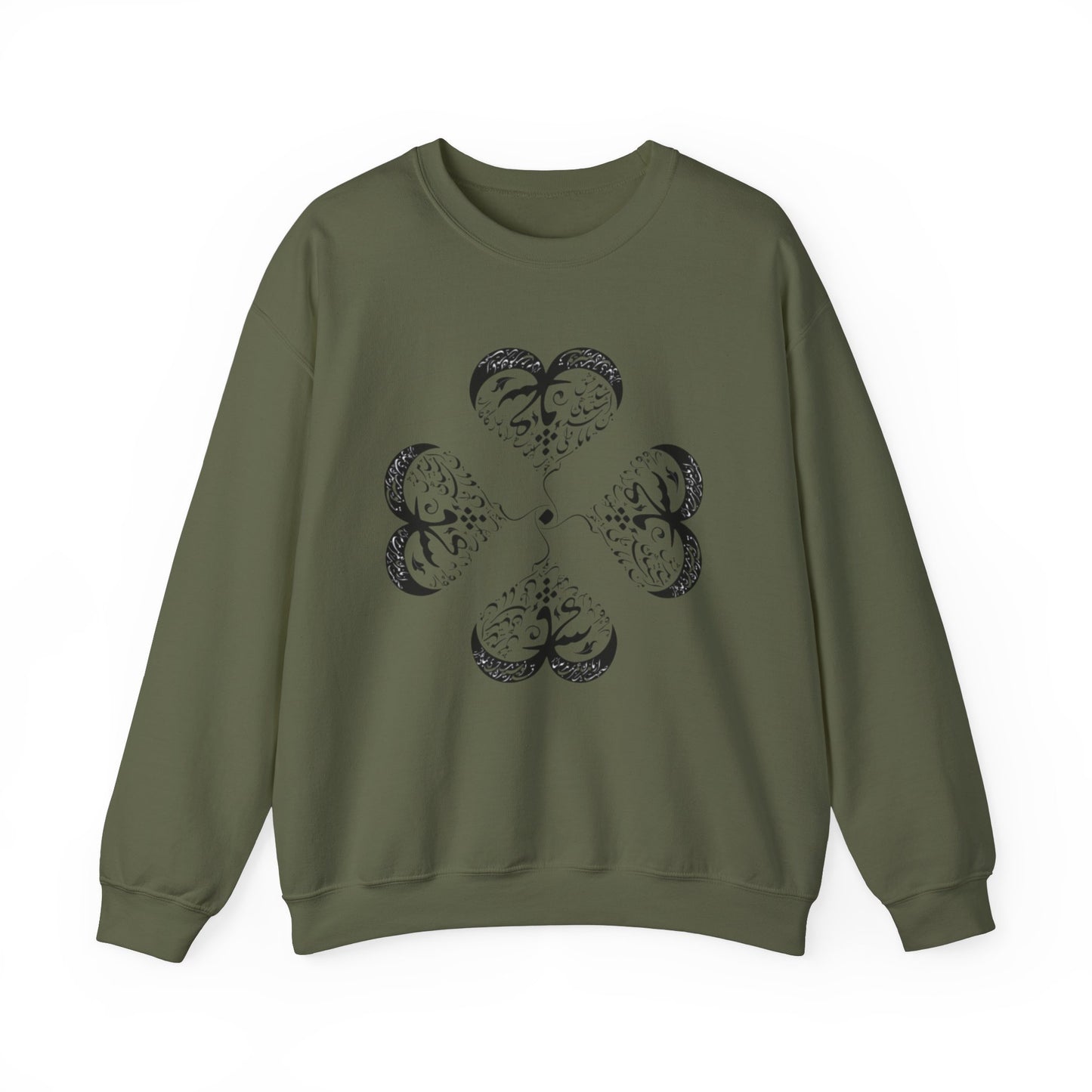 UNISEX FARSI CALLIGRAPHY HEART SWEATSHIRT: 'MAL MANI' BY MOEIN