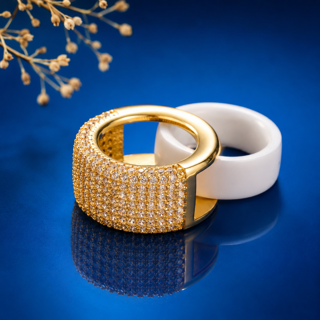 18K GOLD PLATED PAVÉ SMART RING COVER – COMPATIBLE WITH OURA RING GEN 4