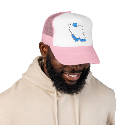 Embroidered Foam Trucker Hat – Iran Map Design