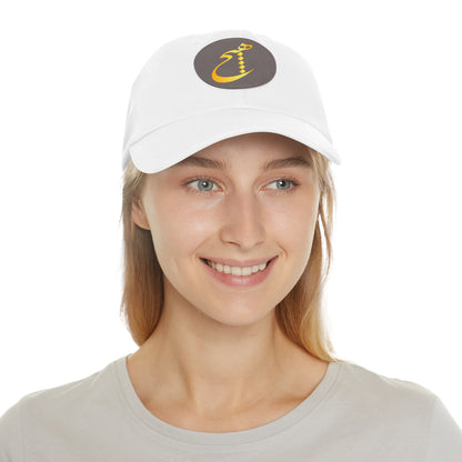 DAD HAT WITH LEATHER PATCH | "هیچ" – MINIMALIST PERSIAN CALLIGRAPHY