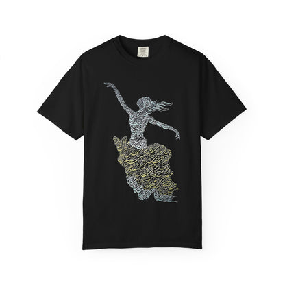 PERSIAN IRAN MAP WOMEN CALLIGRAPHY T-SHIRT