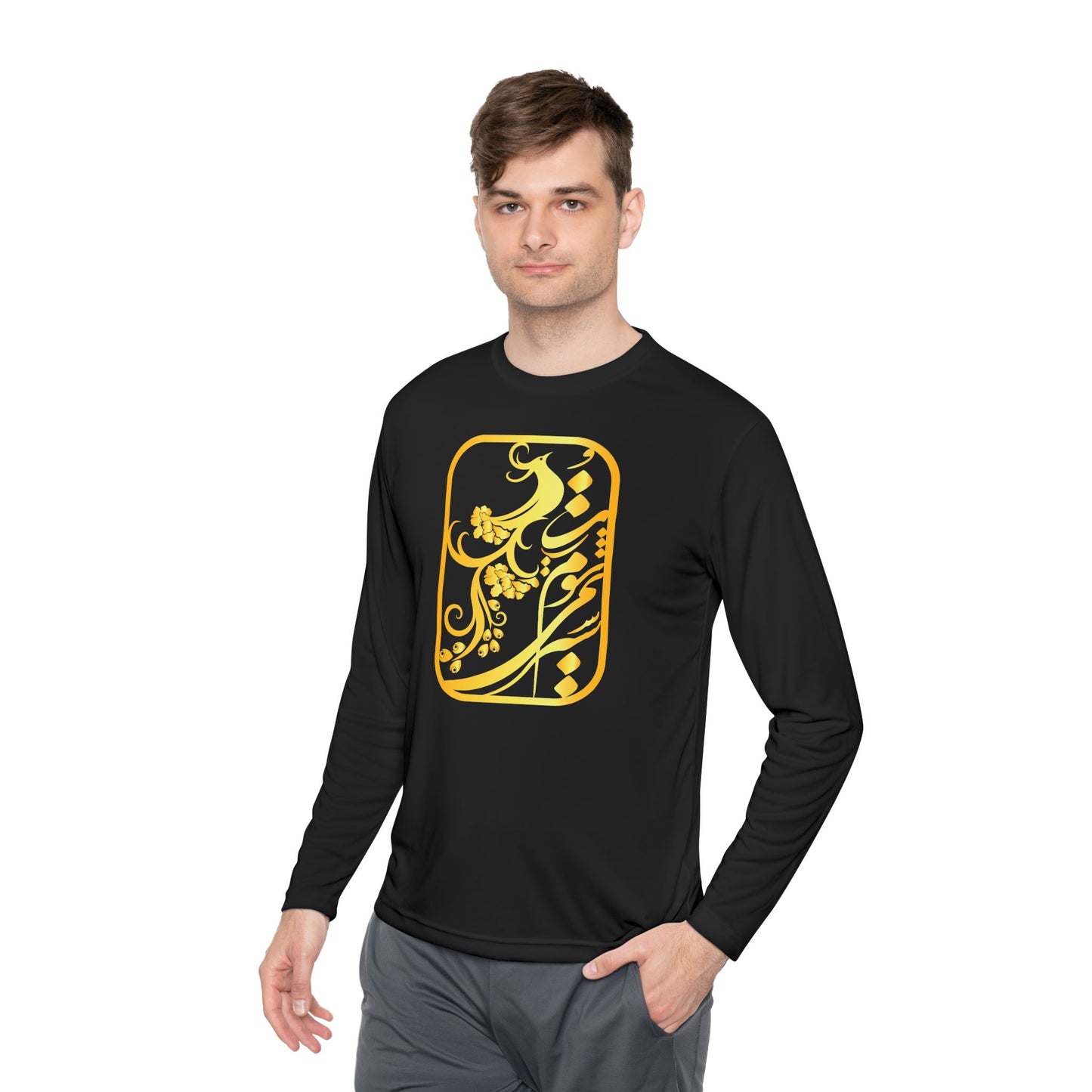 Unisex Lightweight Long Sleeve Tee with Persion Calligraphy