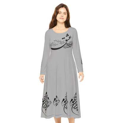 PERSIAN CALLIGRAPHY DANCE DRESS باران می‌بارد