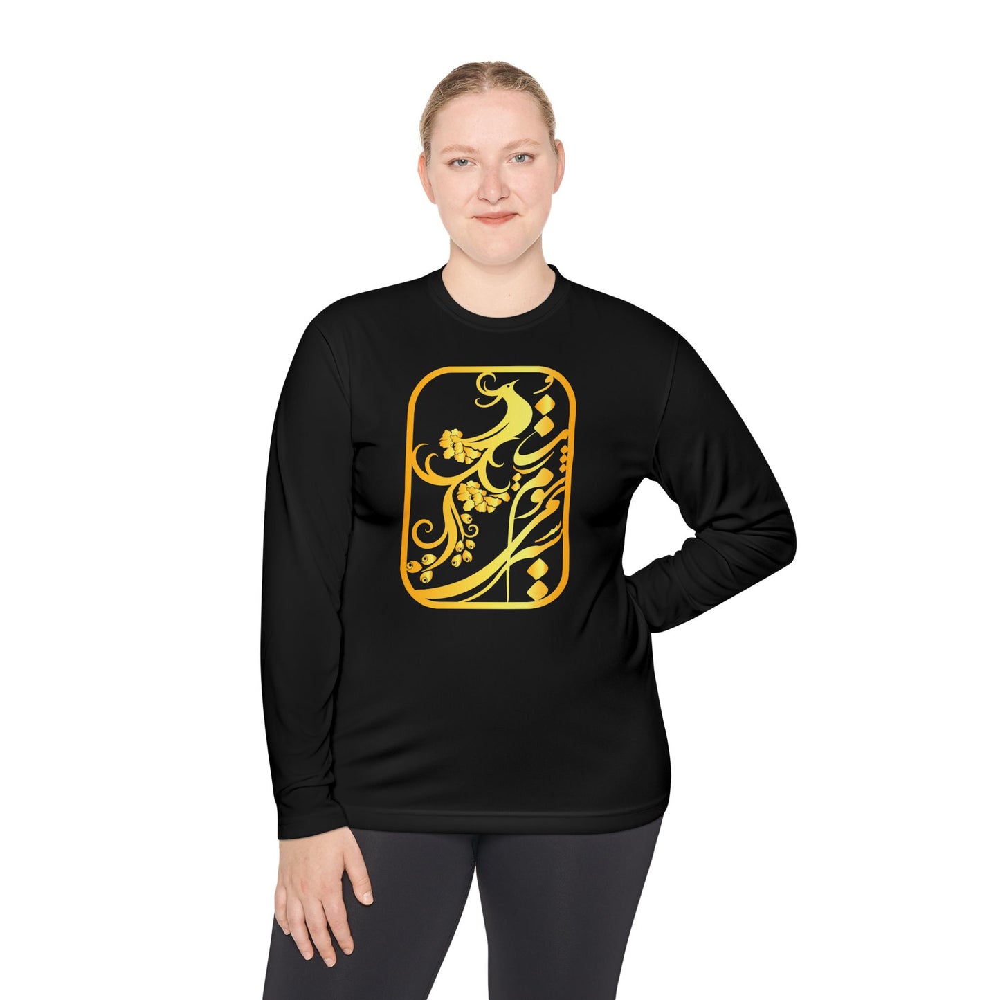 Unisex Lightweight Long Sleeve Tee with Persion Calligraphy