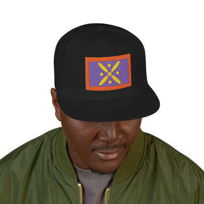 CASQUETTE SNAPBACK BRODÉE DERAFSH KAVYANI PATCH VIOLET ORANGE