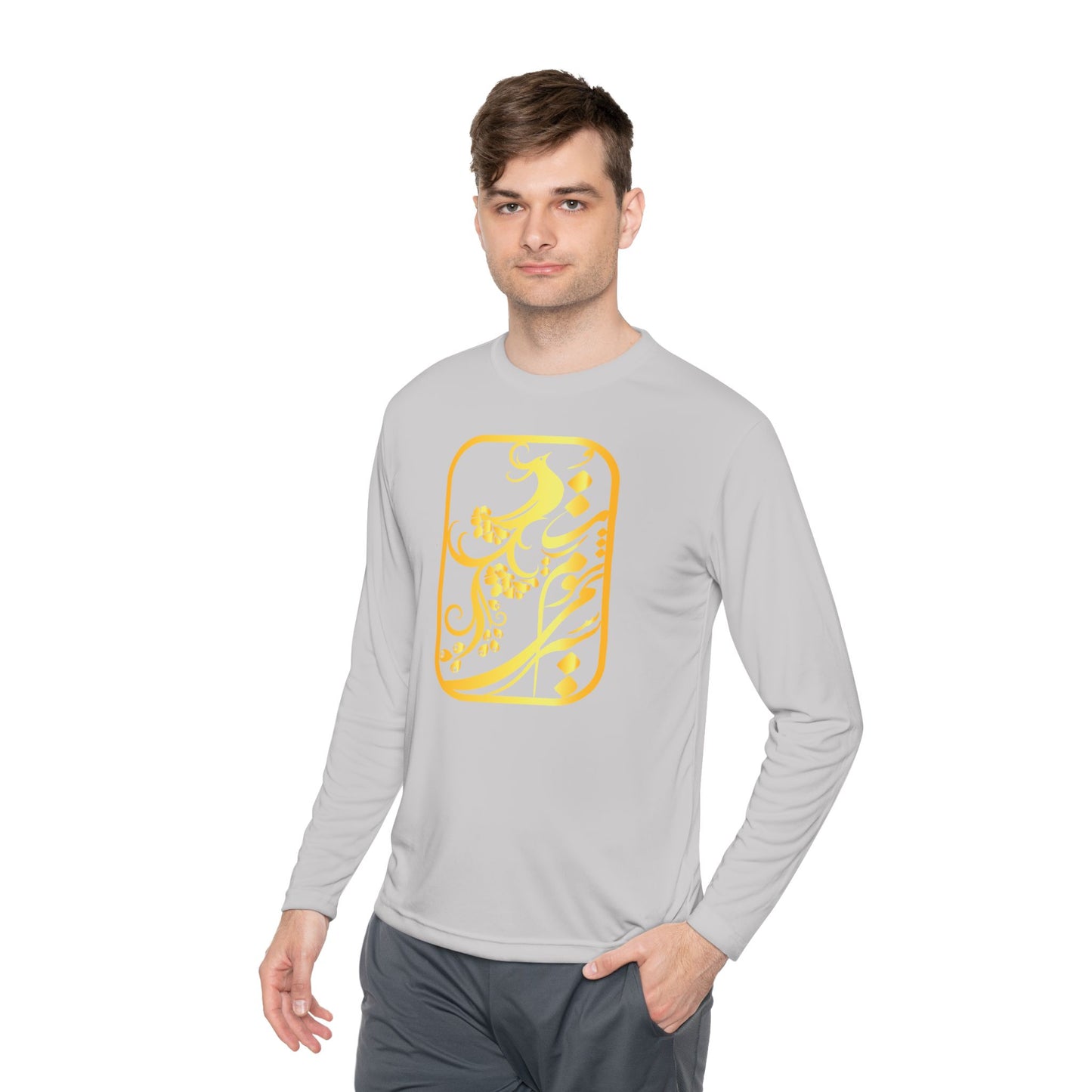 Unisex Lightweight Long Sleeve Tee with Persion Calligraphy