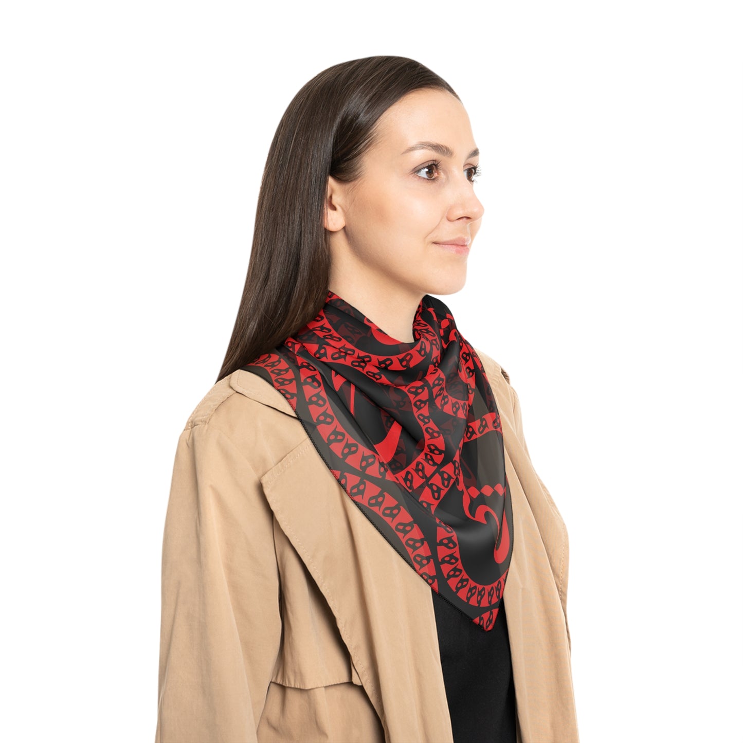 Poly Scarf with Persion Design Word Nothing هیچ