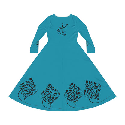 PERSIAN CALLIGRAPHY DANCE DRESS باران می‌بارد