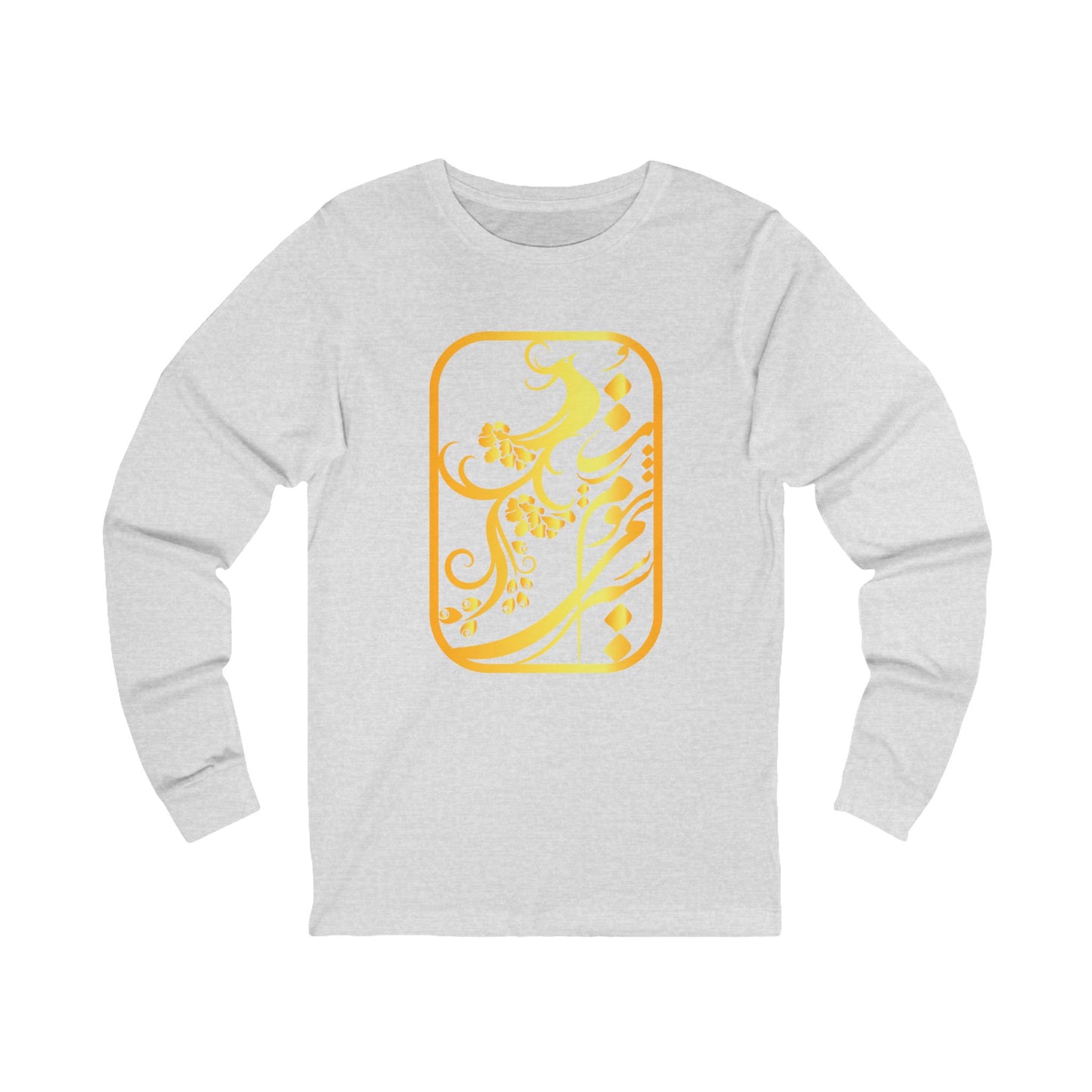 Unisex Jersey Long Sleeve Tee with Persion Calligraphy & poam