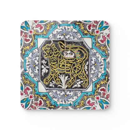 IRANIA GHAJAR CORKWOOD COASTER SET   کاشیکاری قاجاری