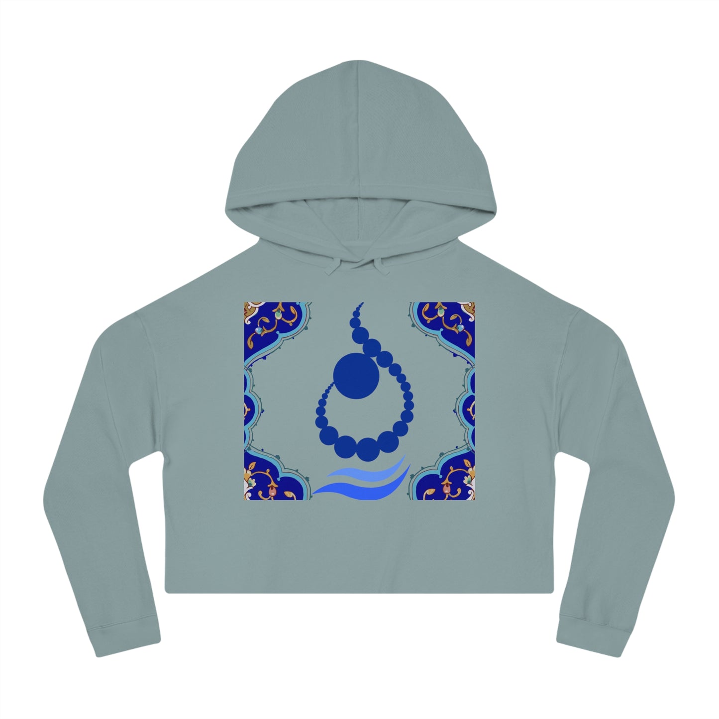 Relaxed Cropped Hoodie Alphabet “ن” Design