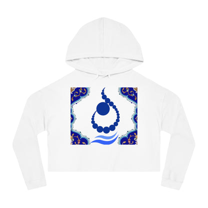 Relaxed Cropped Hoodie Alphabet “ن” Design